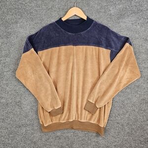 Vintage: Oakton Limited | Tan Navy Men's Mock Neck, Sweater | Size L